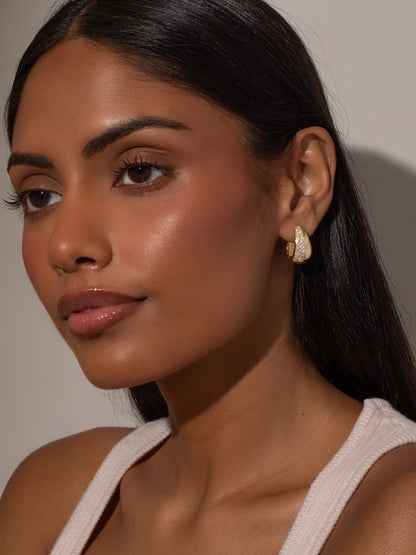 ["Gemini Statement Hoop Earrings ", " Gold ", " Model Image ", " Uncommon James"]