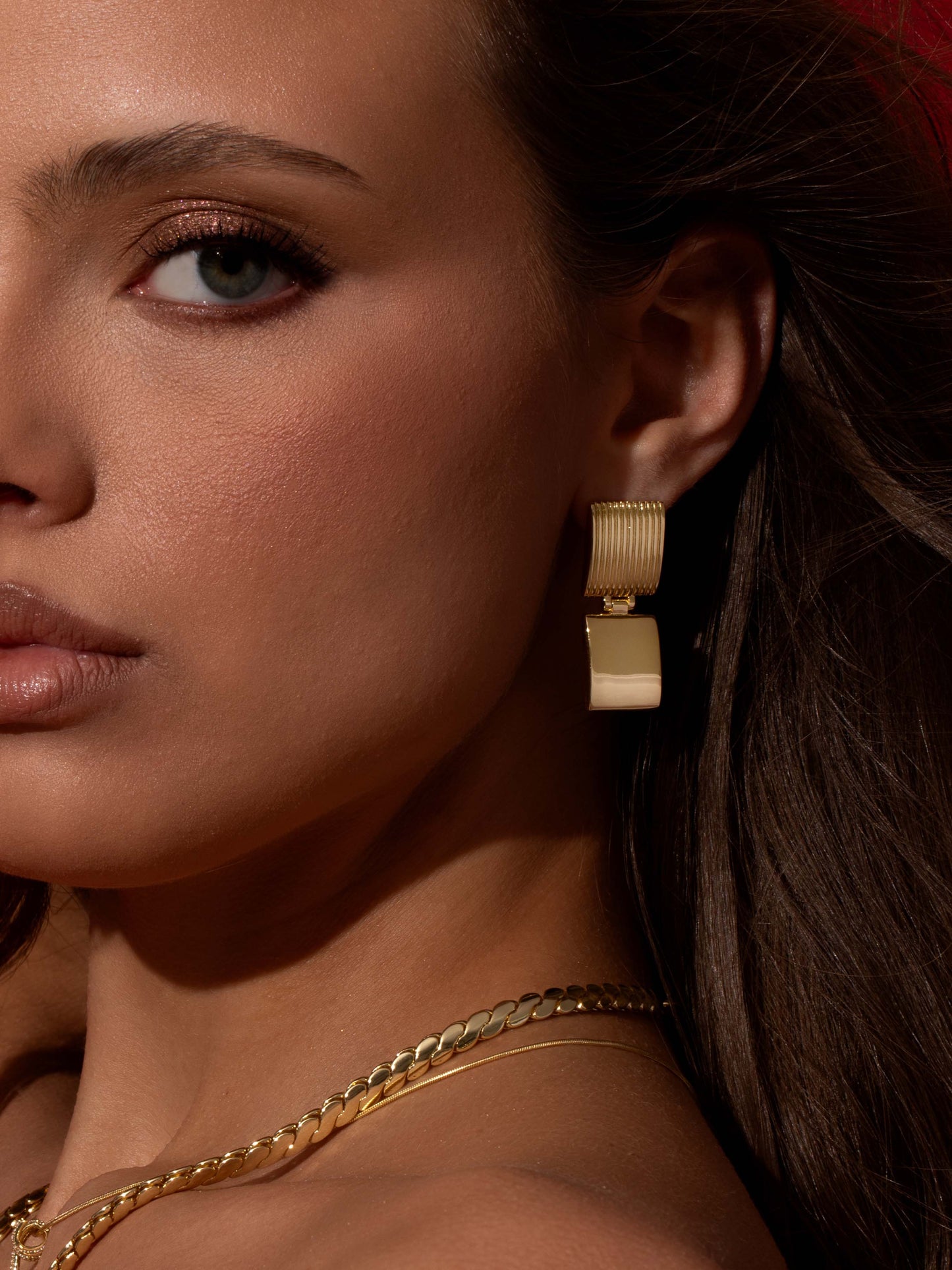 Hudson Square Statement Earrings | Gold | Campaign Image | Uncommon James
