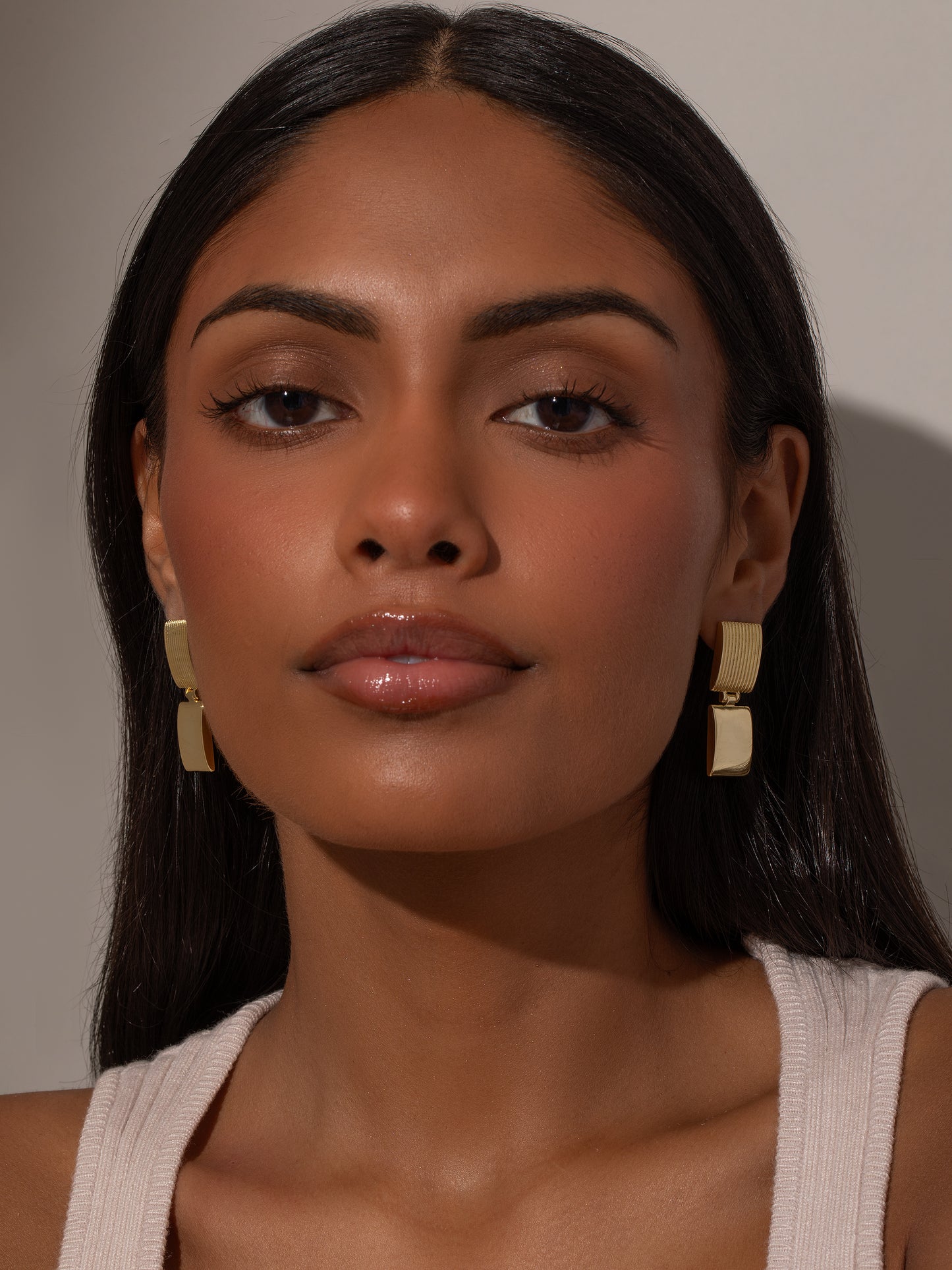 Hudson Square Statement Earrings | Gold | Model Image | Uncommon James