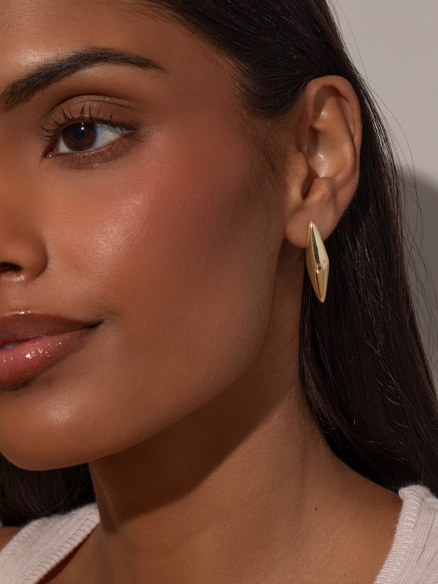 Intuition Statement Earrings | Gold | Model Image | Uncommon James
