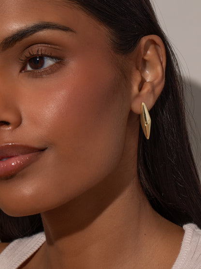 Intuition Statement Earrings | Gold | Model Image | Uncommon James