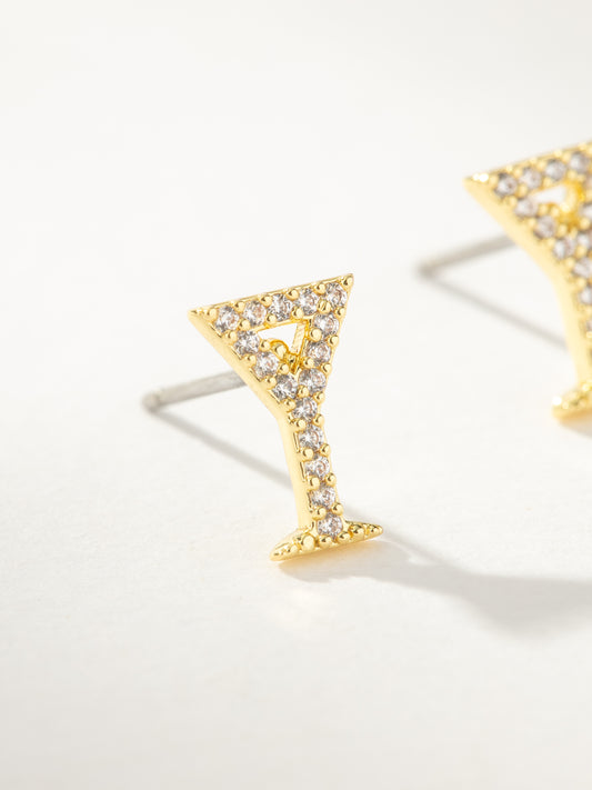 Martini Stud Earrings | Gold | Product Image 2 | Uncommon James