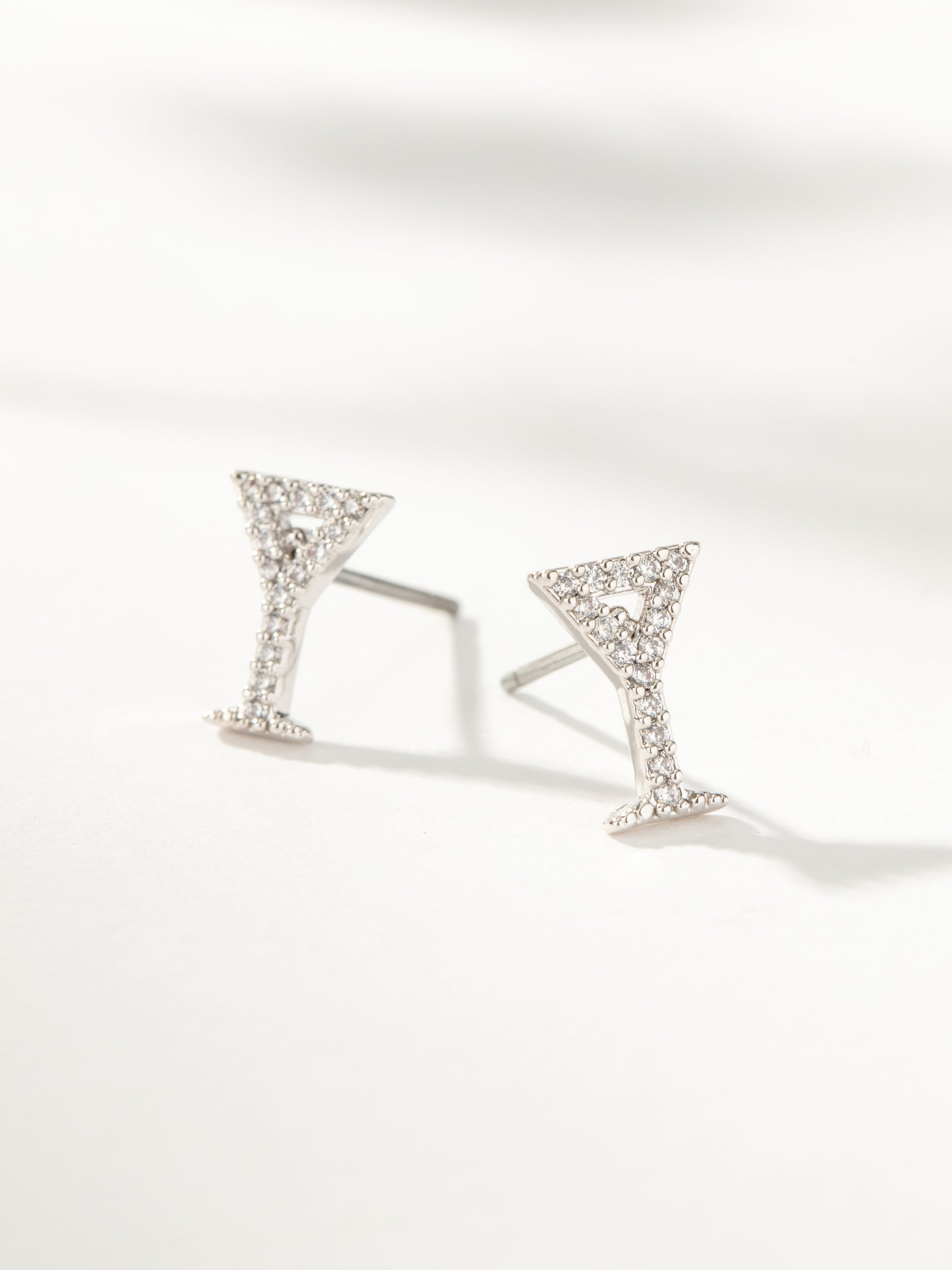 Martini Stud Earrings | Silver | Product Image | Uncommon James