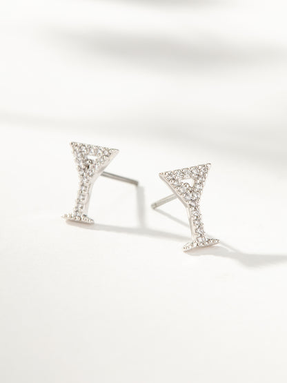 Martini Stud Earrings | Silver | Product Image | Uncommon James