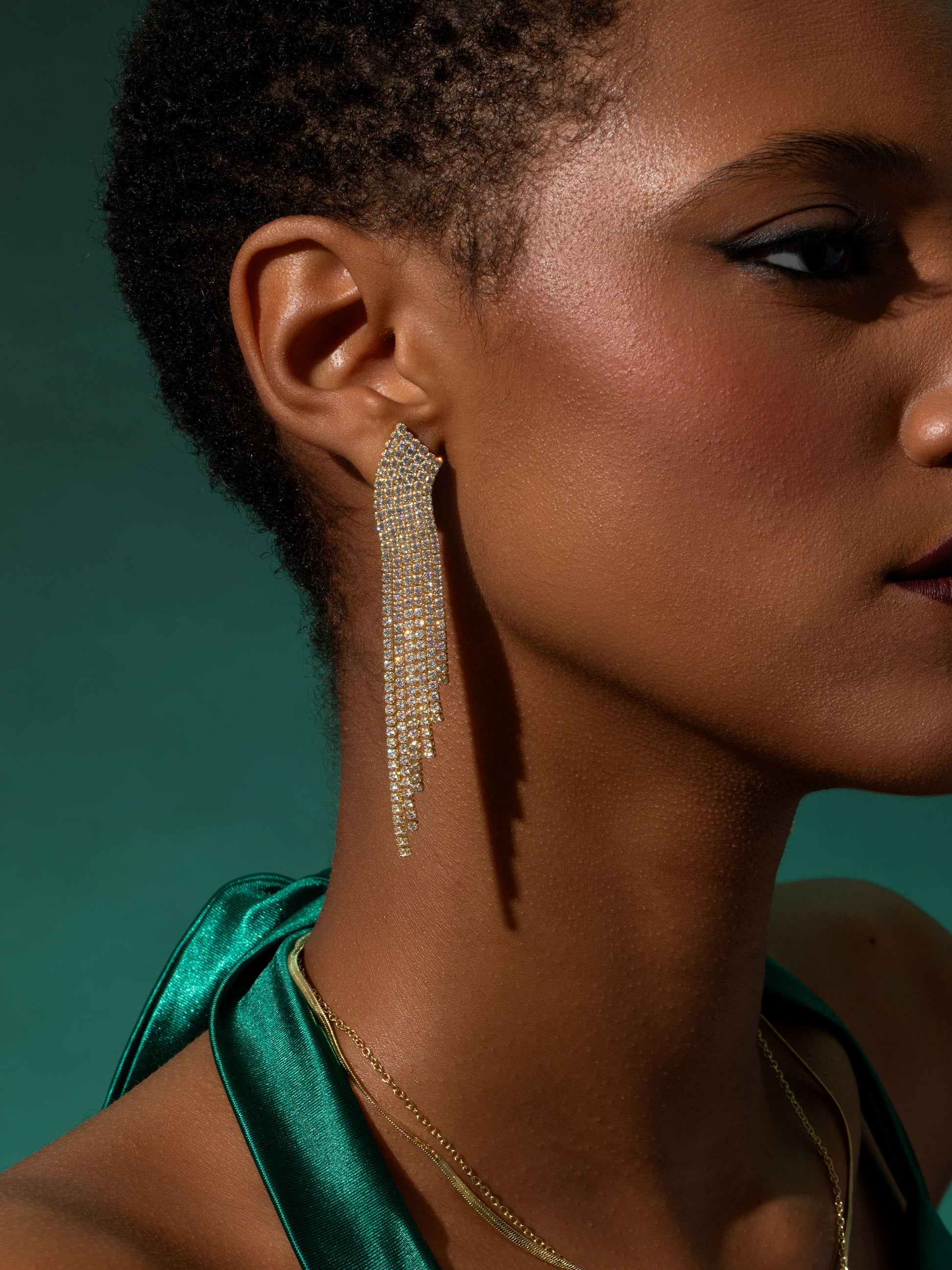 Up Late Statement Earrings | Gold | Campaign Image | Uncommon James