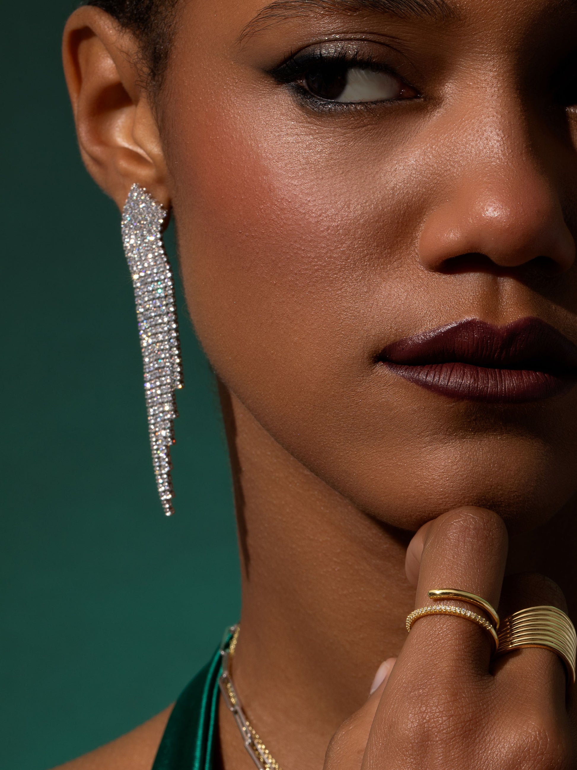 Up Late Statement Earrings | Silver | Campaign Image | Uncommon James