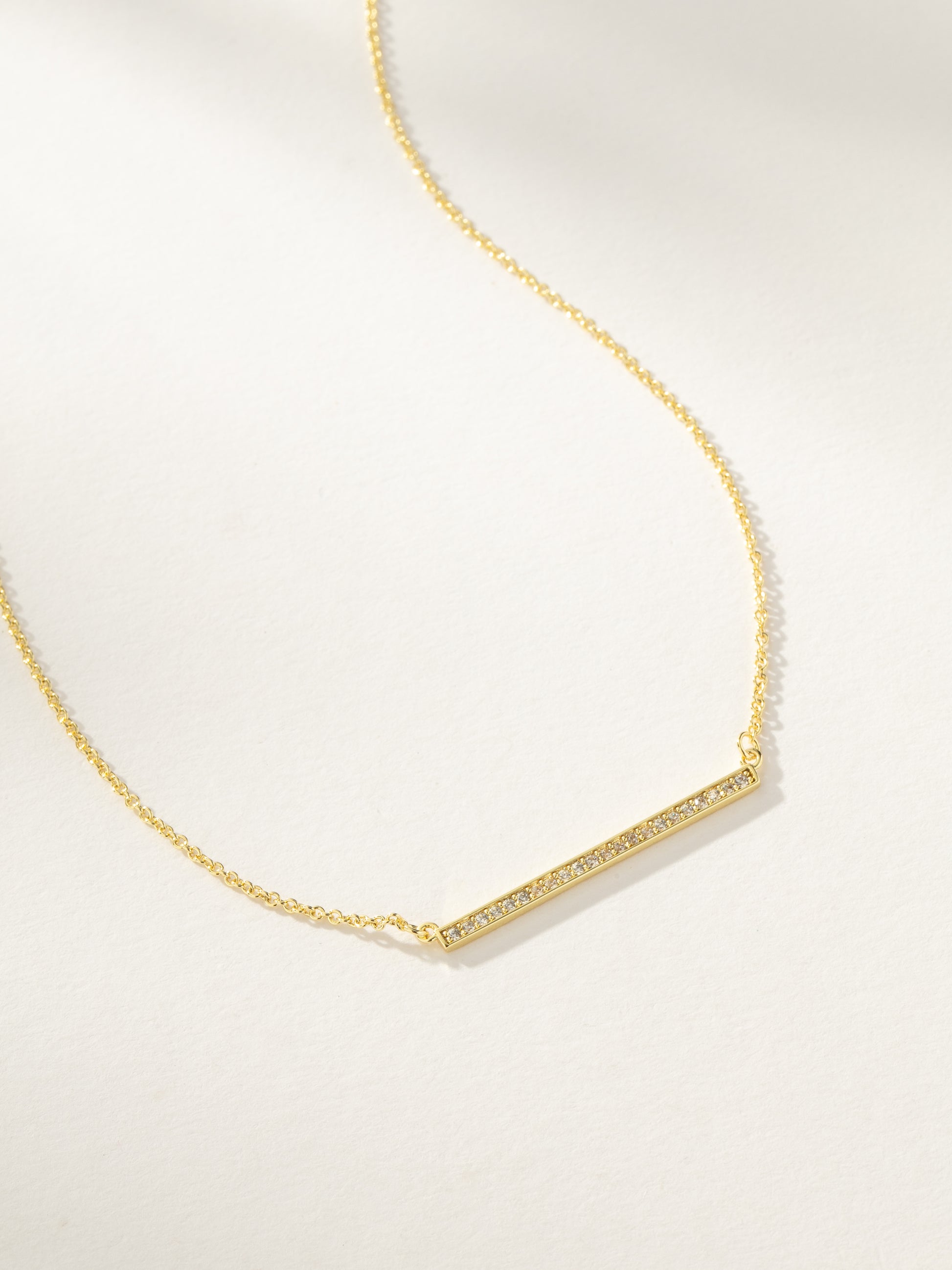 Blinding Lights Horizontal Bar Necklace | Gold | Product Image | Uncommon James