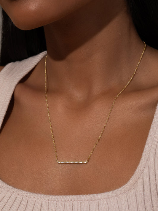 Blinding Lights Horizontal Bar Necklace | Gold | Product Image | Uncommon James