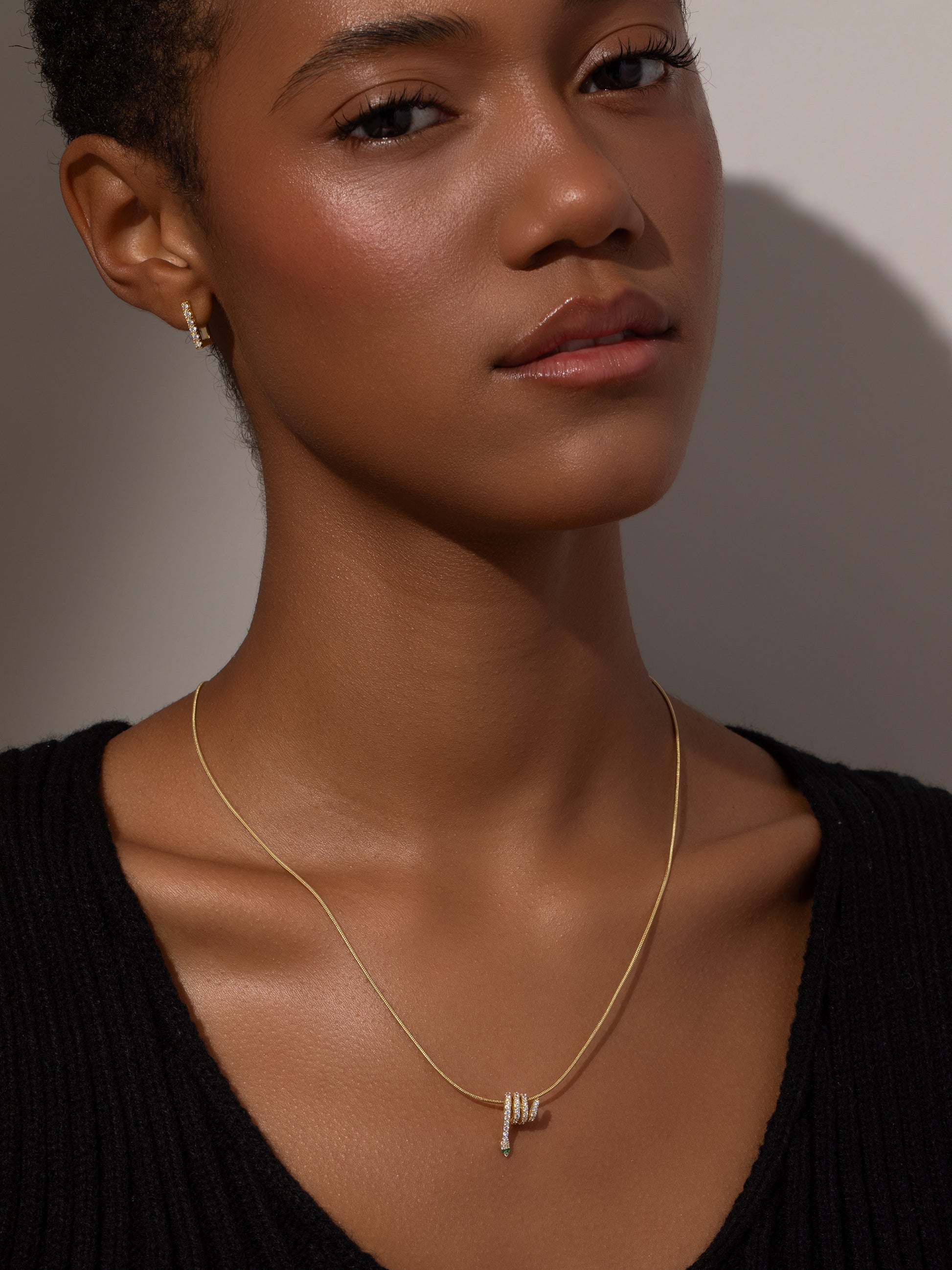 Coil Snake Chain Necklace | Gold | Model Image | Uncommon James