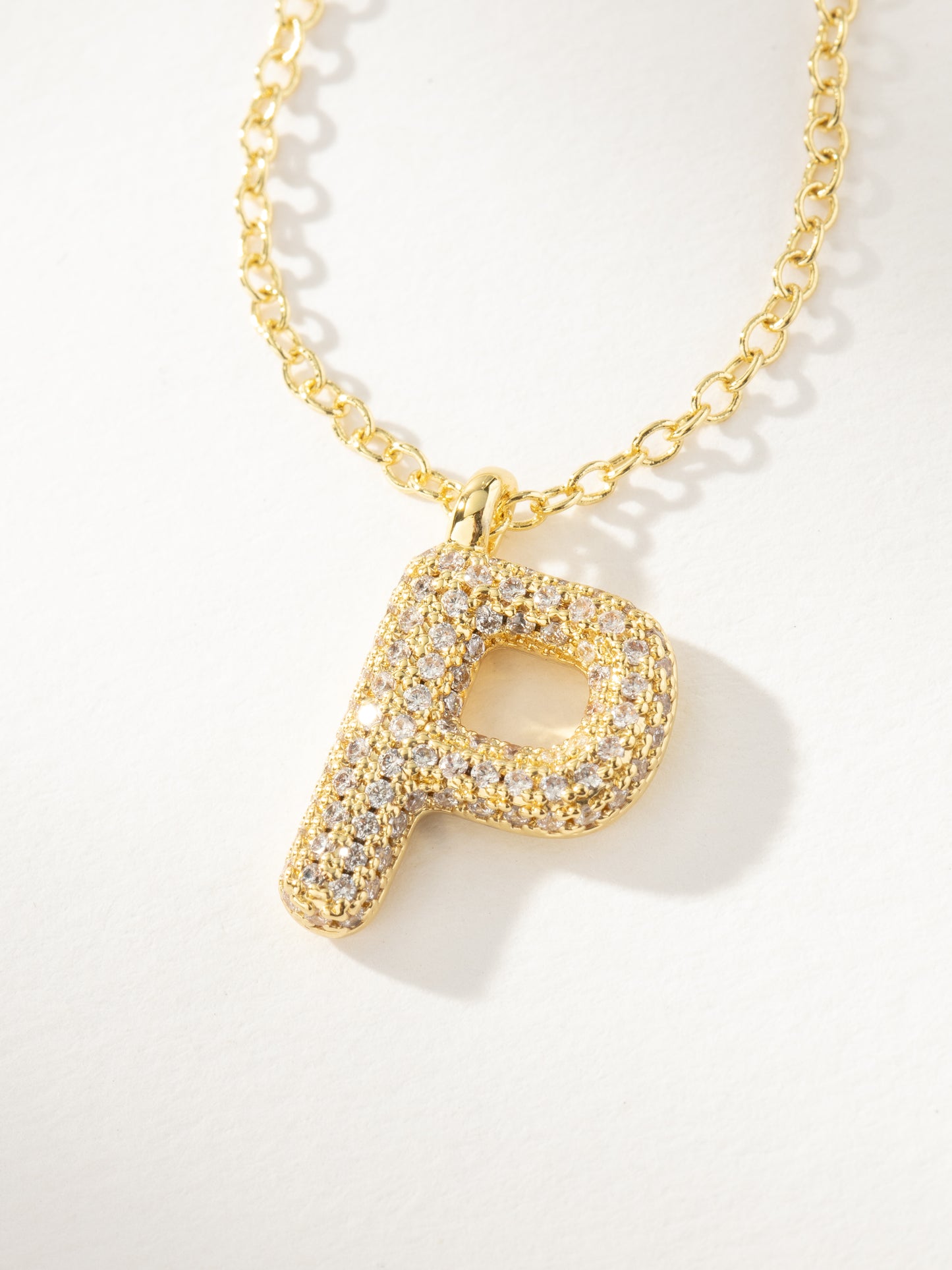 Bubble Letter Necklace 2.0 | Gold P | Product Image | Uncommon James