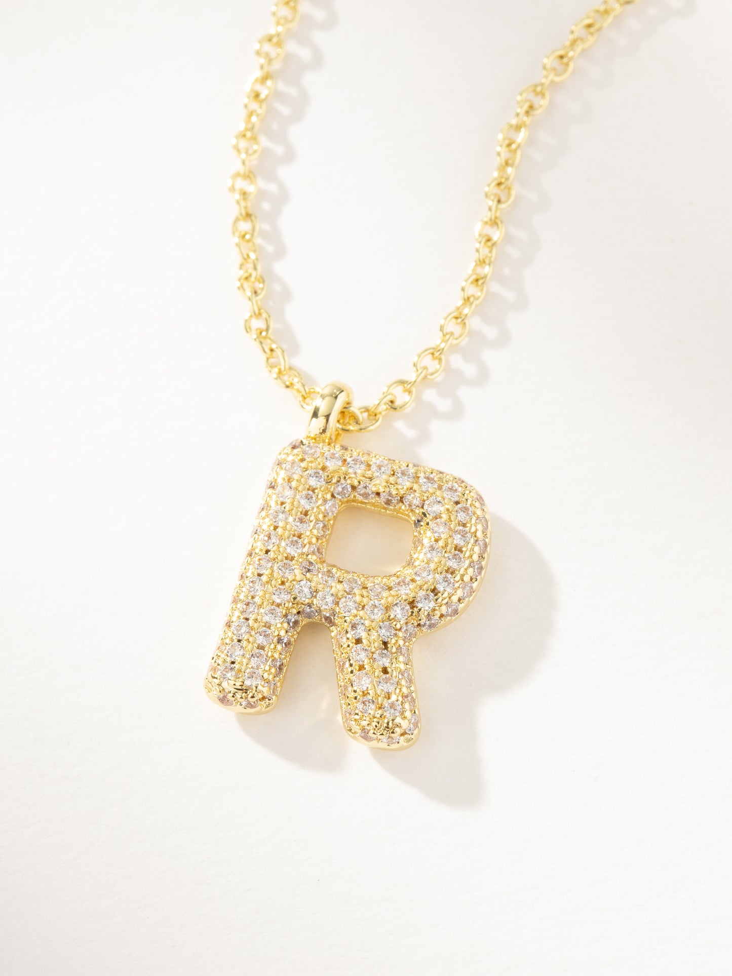 Bubble Letter Necklace 2.0 | Gold R | Product Image | Uncommon James