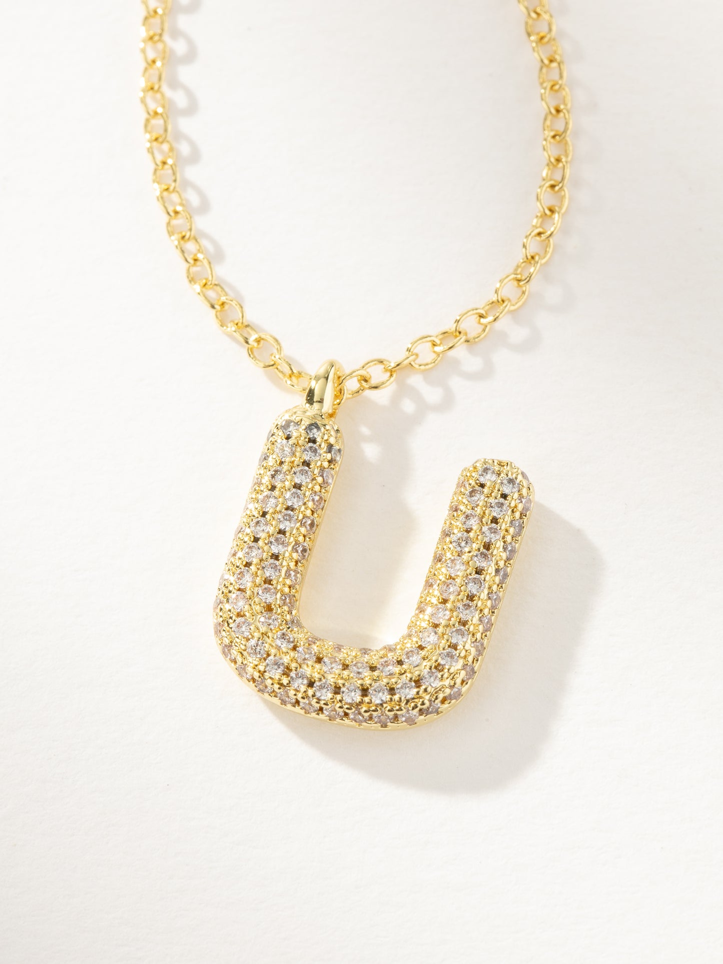 Bubble Letter Necklace 2.0 | Gold U | Product Image | Uncommon James