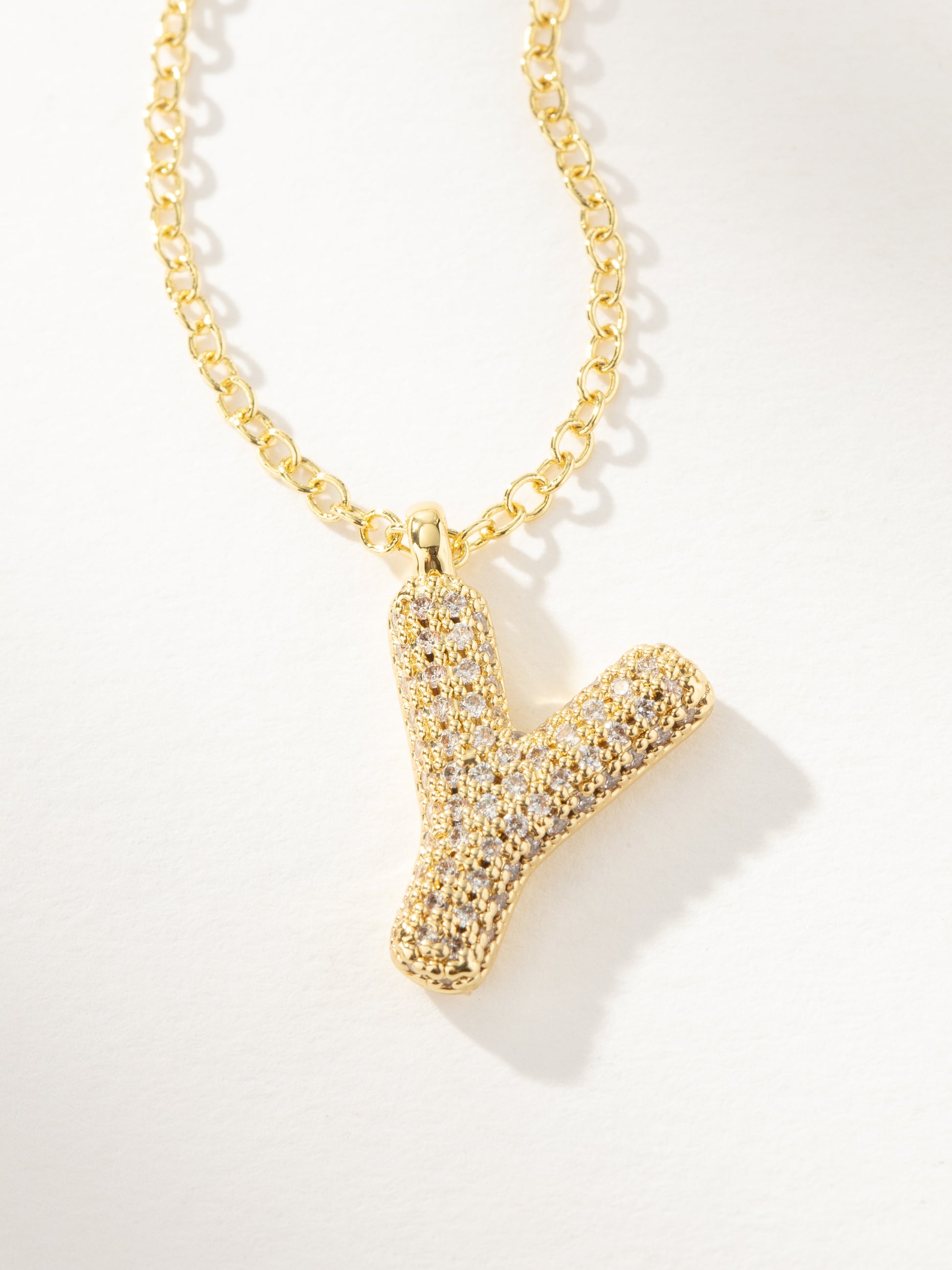Bubble Letter Necklace 2.0 | Gold Y | Product Image | Uncommon James