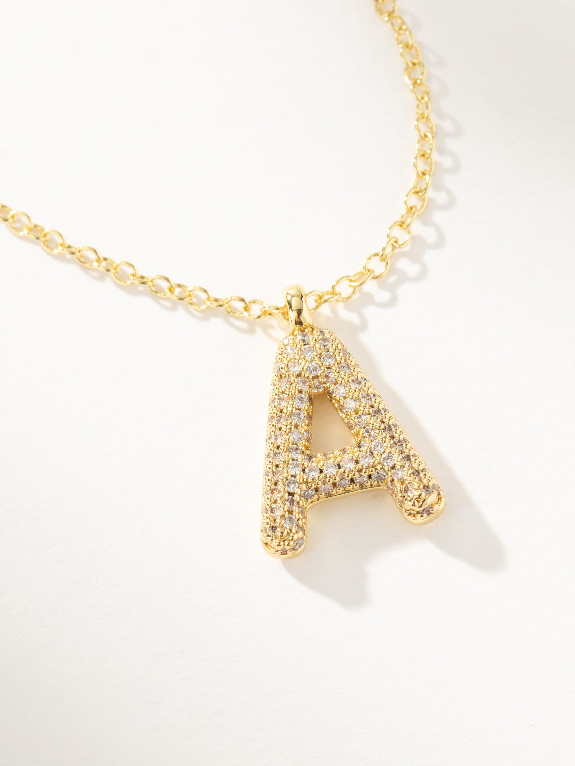 Bubble Letter Necklace 2.0 | Gold A | Product Image | Uncommon James