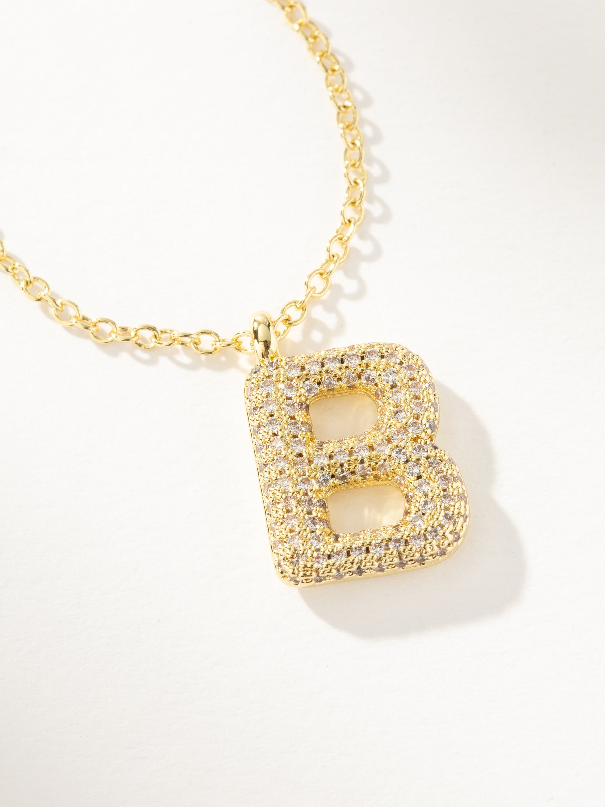 Bubble Letter Necklace 2.0 | Gold B | Product Image | Uncommon James