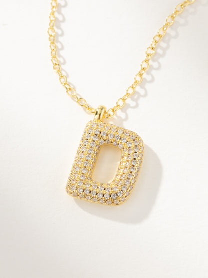 ["Bubble Letter Necklace 2.0 ", " Gold D ", " Product Image ", " Uncommon James"]