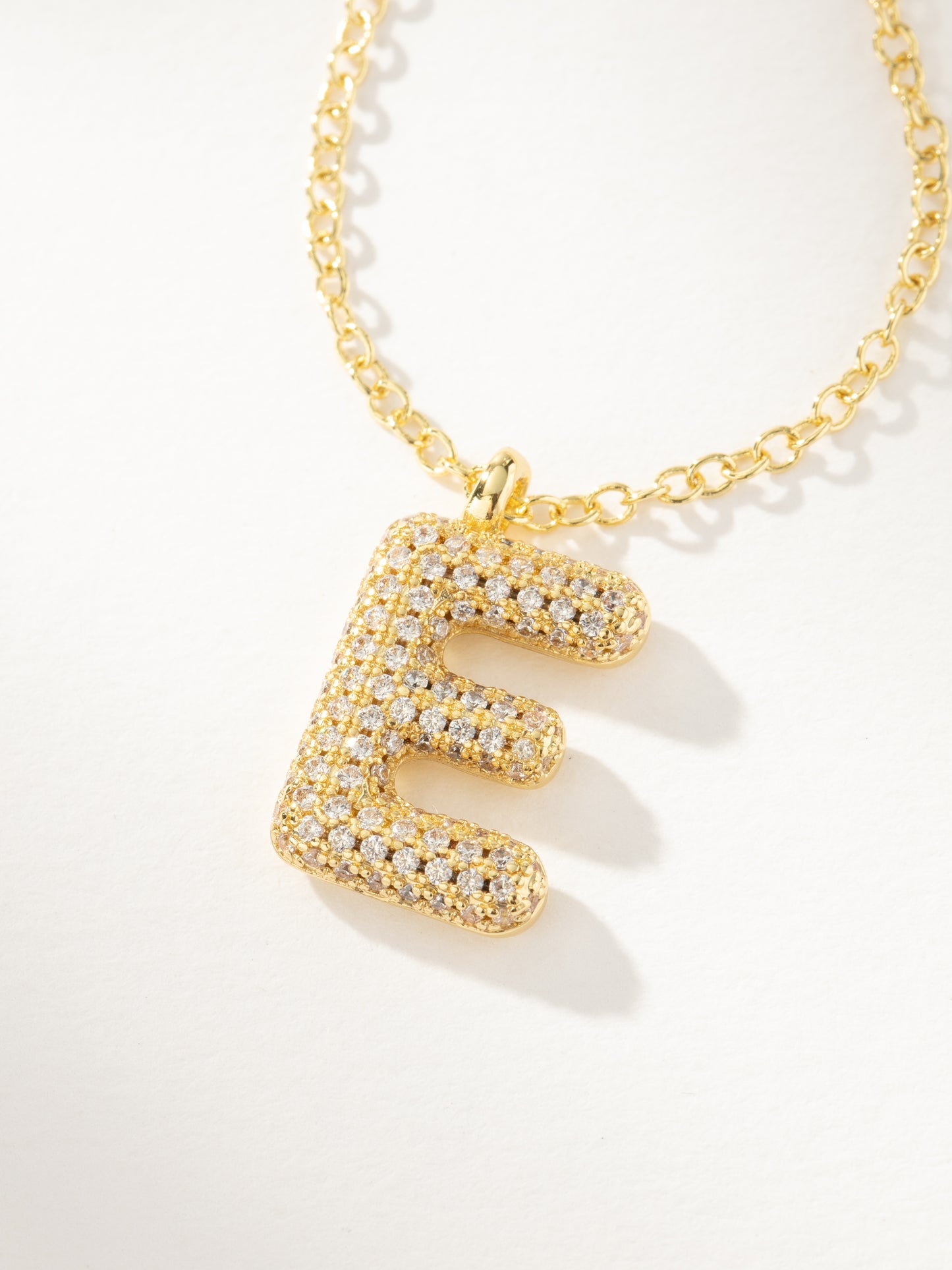 Bubble Letter Necklace 2.0 | Gold E | Product Image | Uncommon James