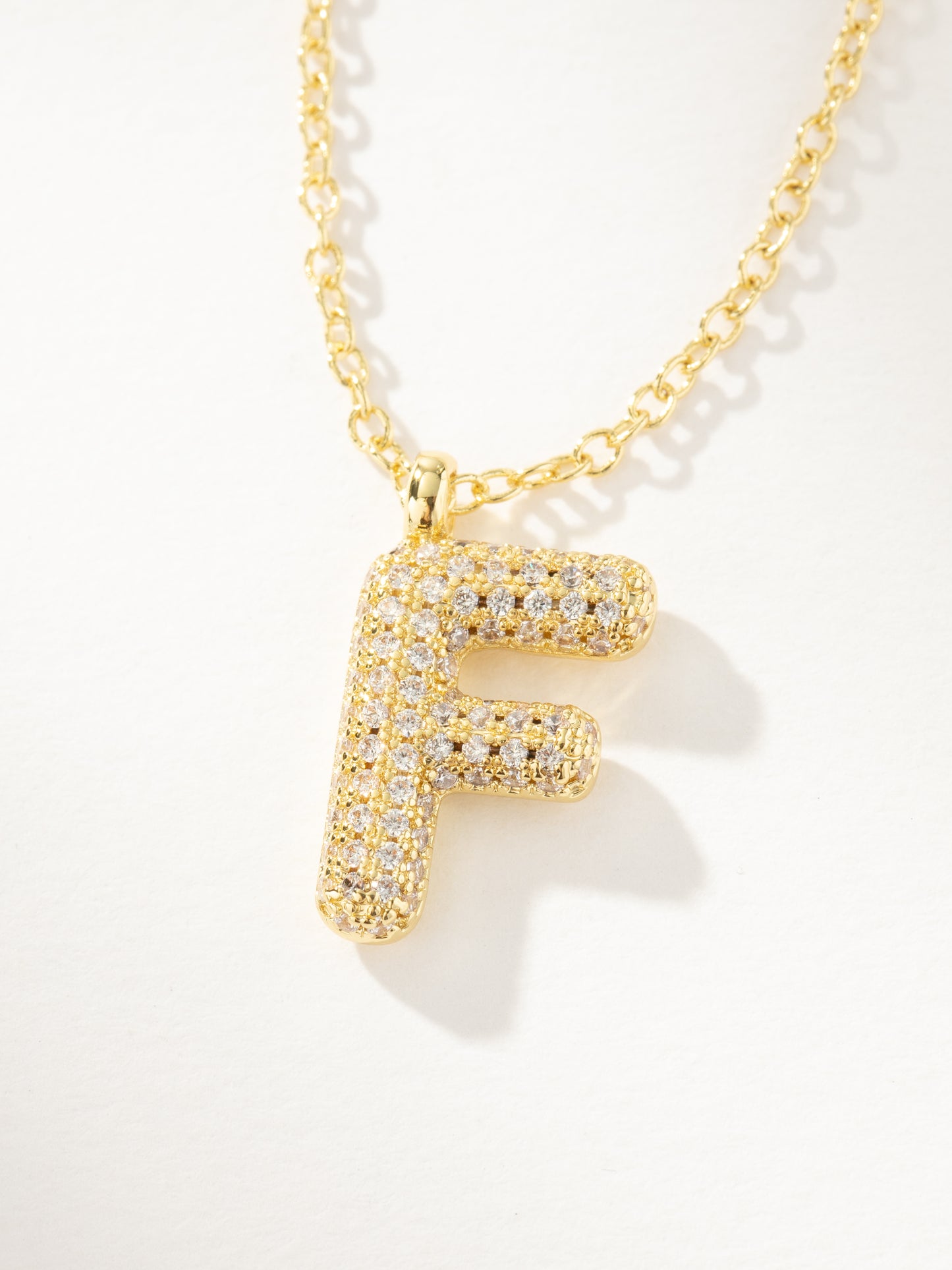 Bubble Letter Necklace 2.0 | Gold F | Product Image | Uncommon James