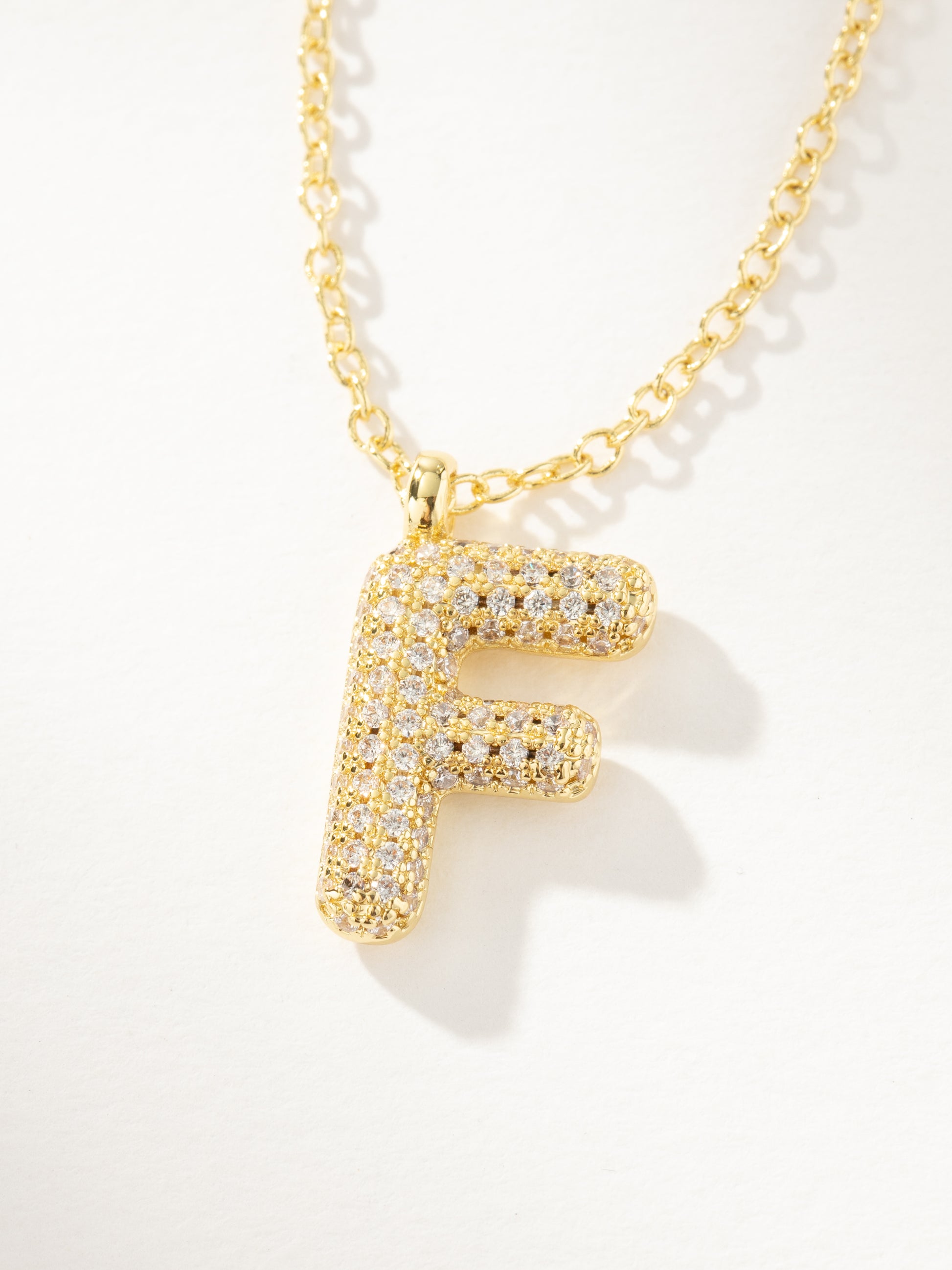 Bubble Letter Necklace 2.0 | Gold F | Product Image | Uncommon James