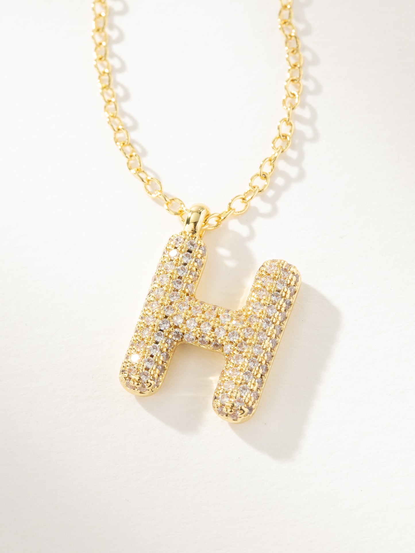 Bubble Letter Necklace 2.0 | Gold H | Product Image | Uncommon James