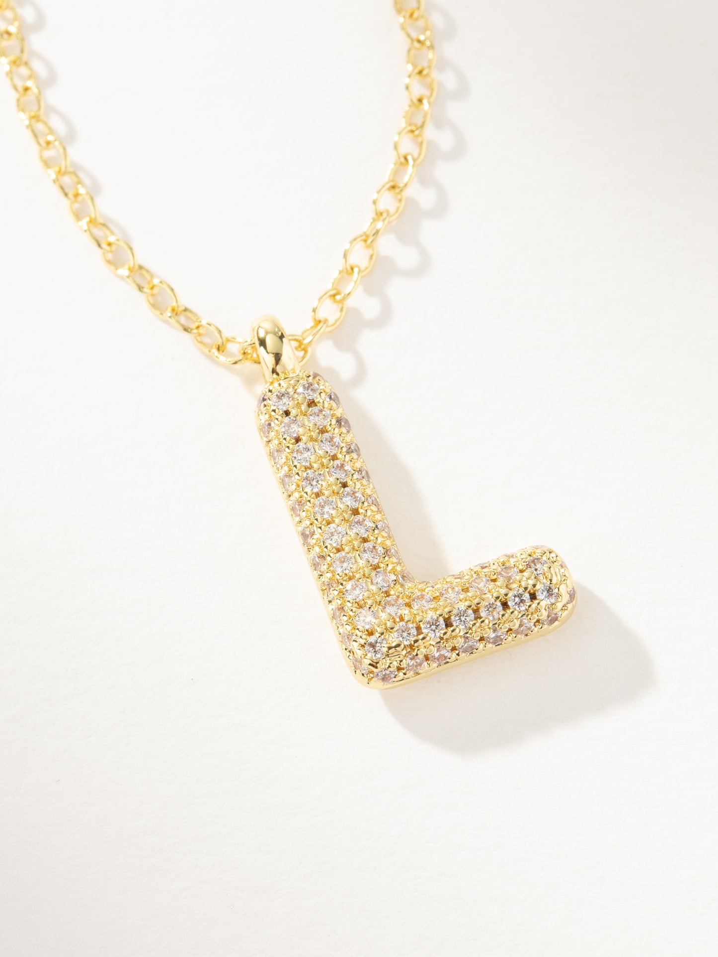 Bubble Letter Necklace 2.0 | Gold L | Product Image | Uncommon James
