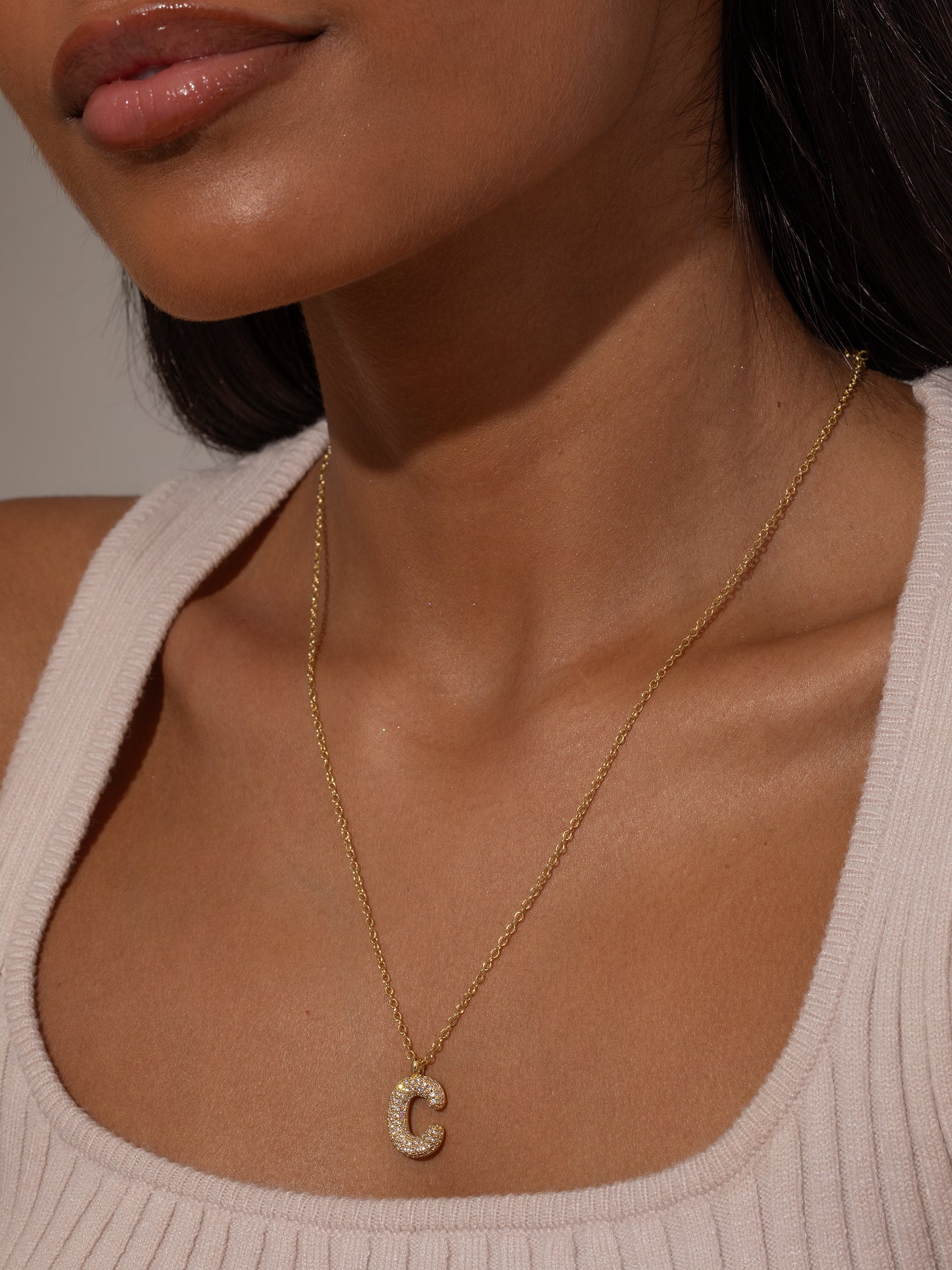 Bubble Letter Necklace 2.0 | Gold | Group Image | Uncommon James