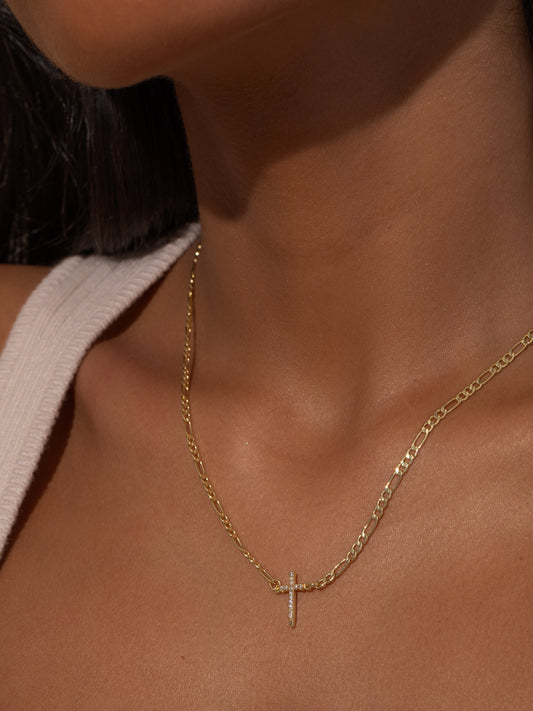 Everyday Cross Necklace | Gold | Product Image | Uncommon James