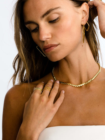 ["Going Out Chain Necklace ", " Gold ", " Campaign Image ", " Uncommon James"]