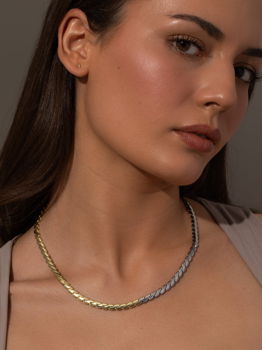 Going Out Chain Necklace | Mixed Metal | Model Image | Uncommon James