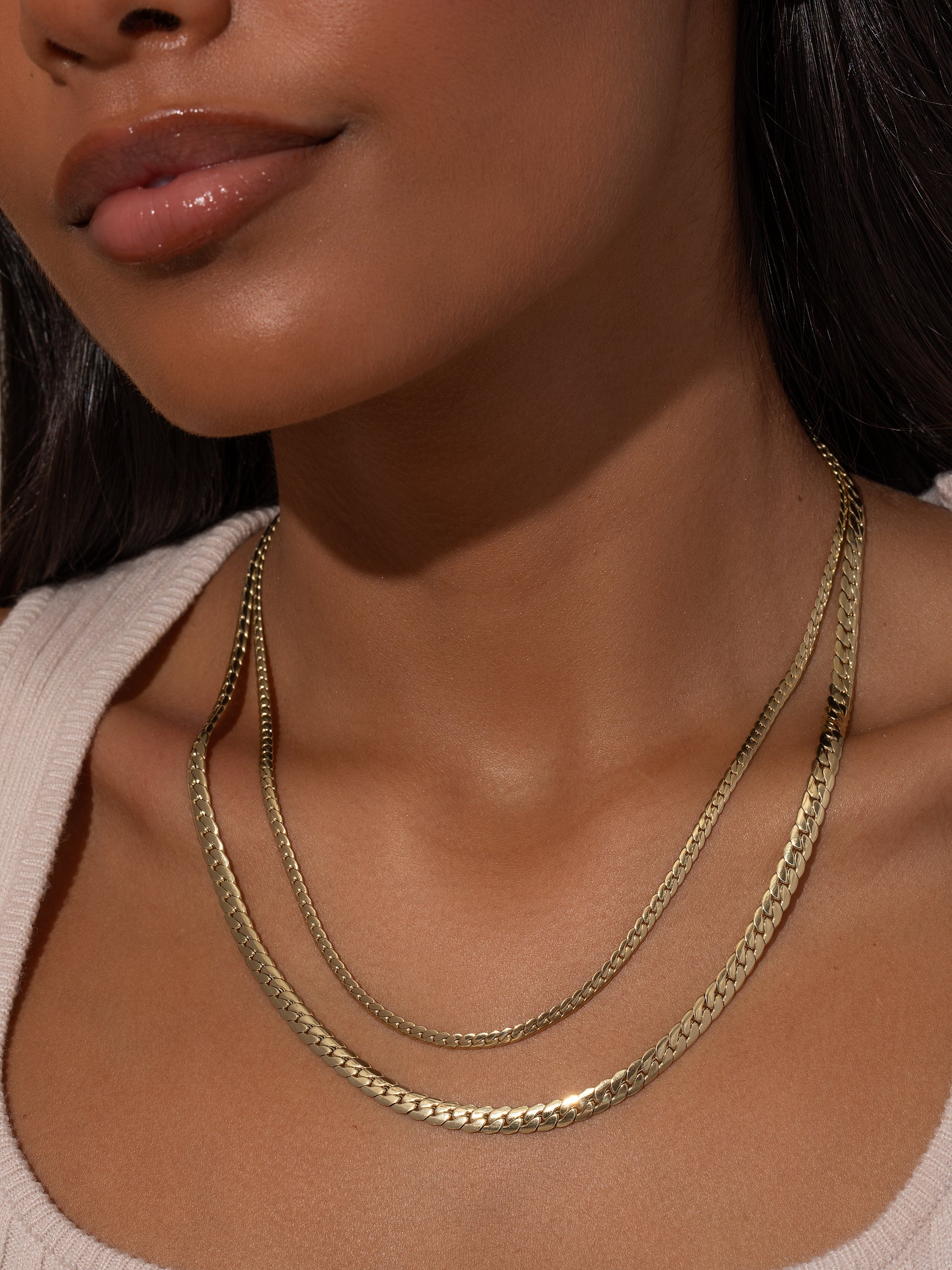 Layered Statement Chain Necklace | Gold | Model Image | Uncommon James