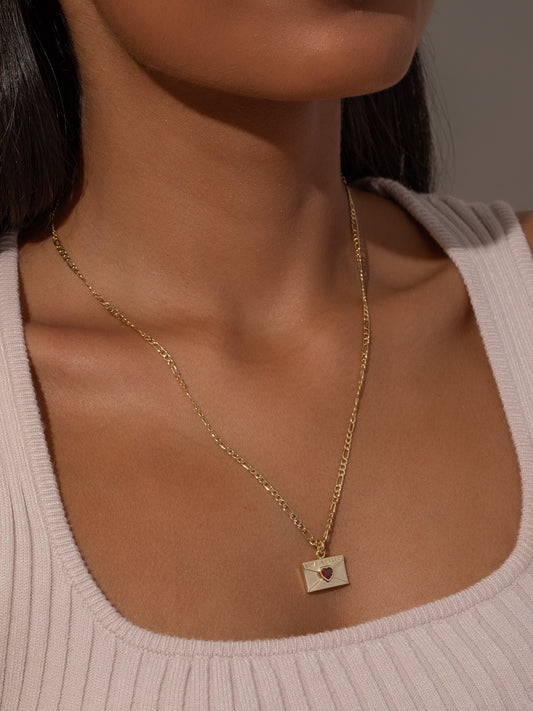 Love Letter Pendant Necklace | Gold | Product Image | Uncommon James