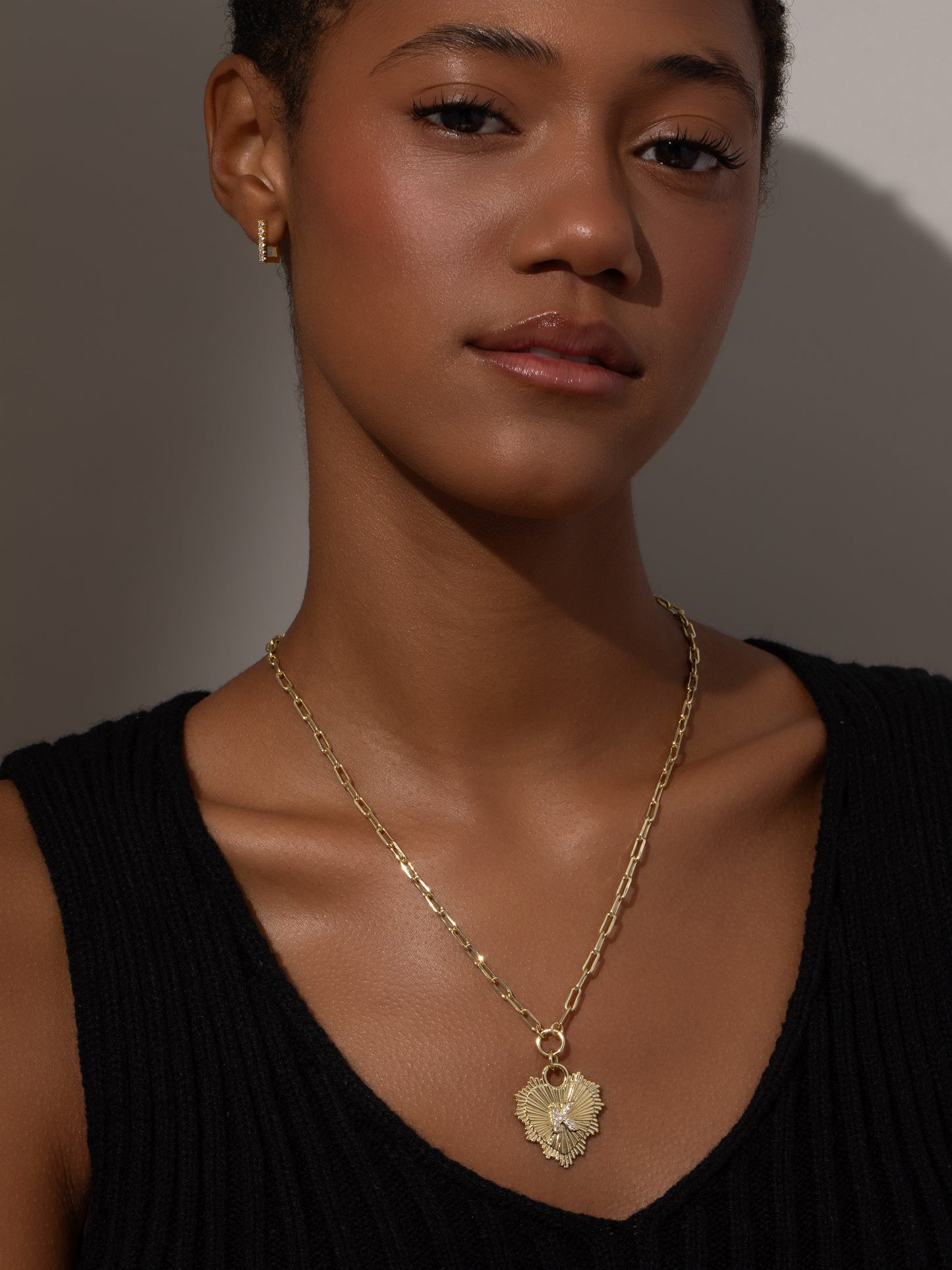 Lover Initial Necklace | Gold | Model Image | Uncommon James