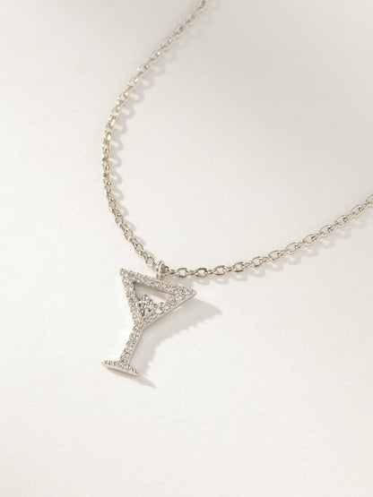 ["Martini Pendant Necklace ", " Silver ", " Product Image 2 ", " Uncommon James"]