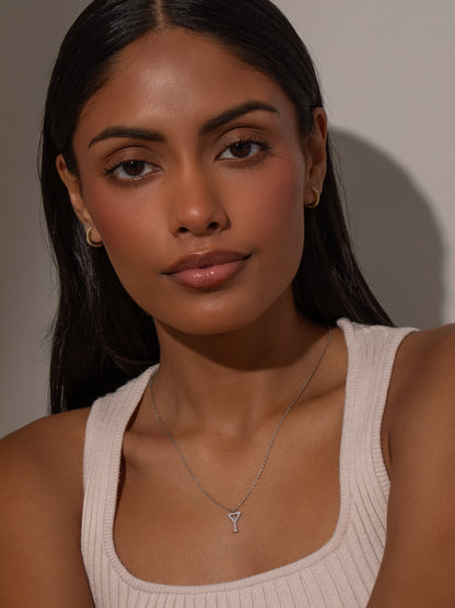 ["Martini Pendant Necklace ", " Silver ", " Model Image 2 ", " Uncommon James"]