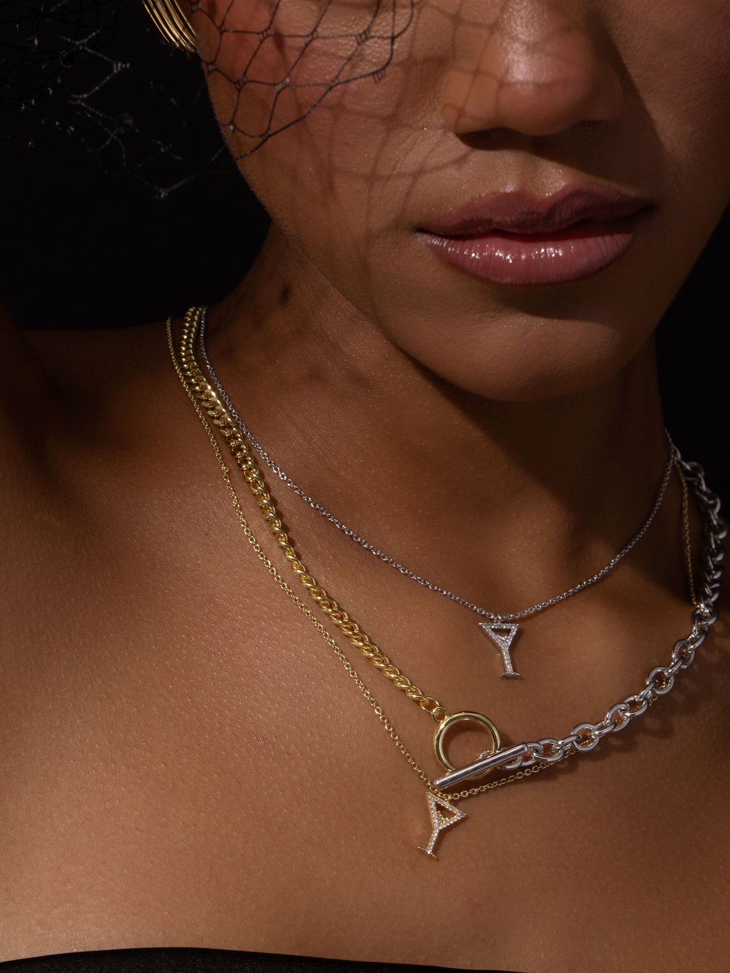 Martini Pendant Necklace | Gold Silver | Group Image | Uncommon James