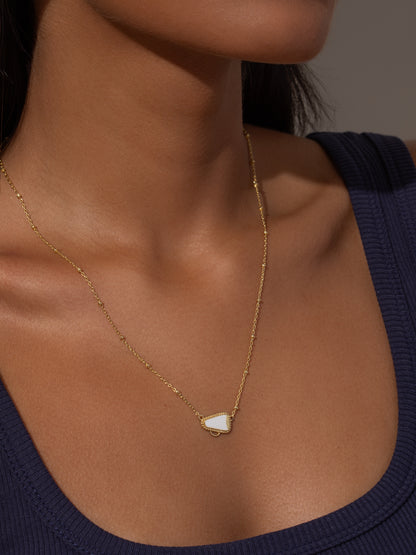 ["Cheer Megaphone Pendant Necklace ", " Gold ", " Model Image ", " Uncommon James"]