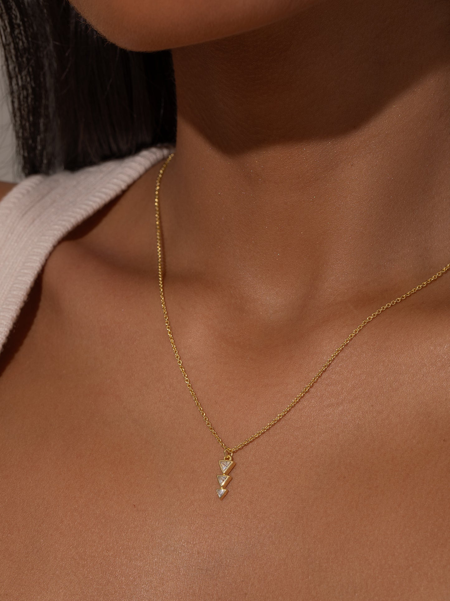 Moving On Arrow Necklace | Gold | Model Image | Uncommon James