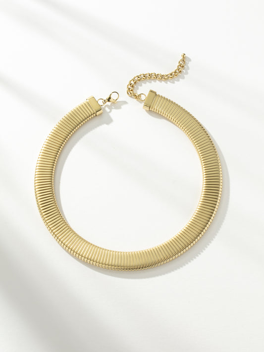 Omega Collar Necklace | Gold | Model Image | Uncommon James