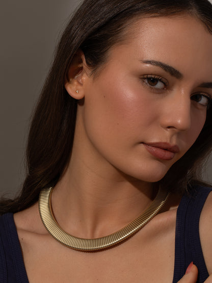 Omega Collar Necklace | Gold | Model Image | Uncommon James