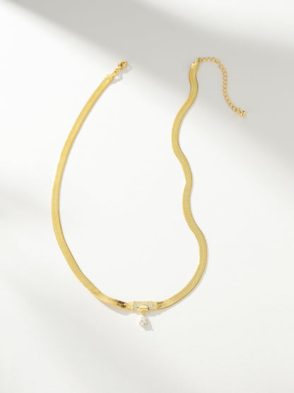 ["Ritz Herringbone Chain Necklace ", " Gold ", " Product Image ", " Uncommon James"]