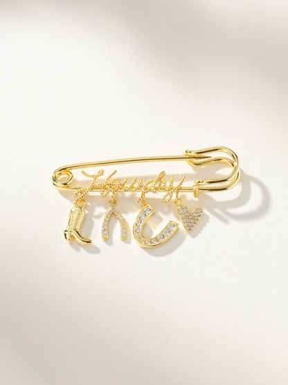 UJ x Rustler Howdy Pin | Gold | Product Image | Uncommon James