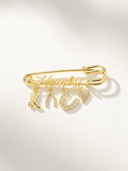 UJ x Rustler Howdy Pin | Gold | Product Image | Uncommon James