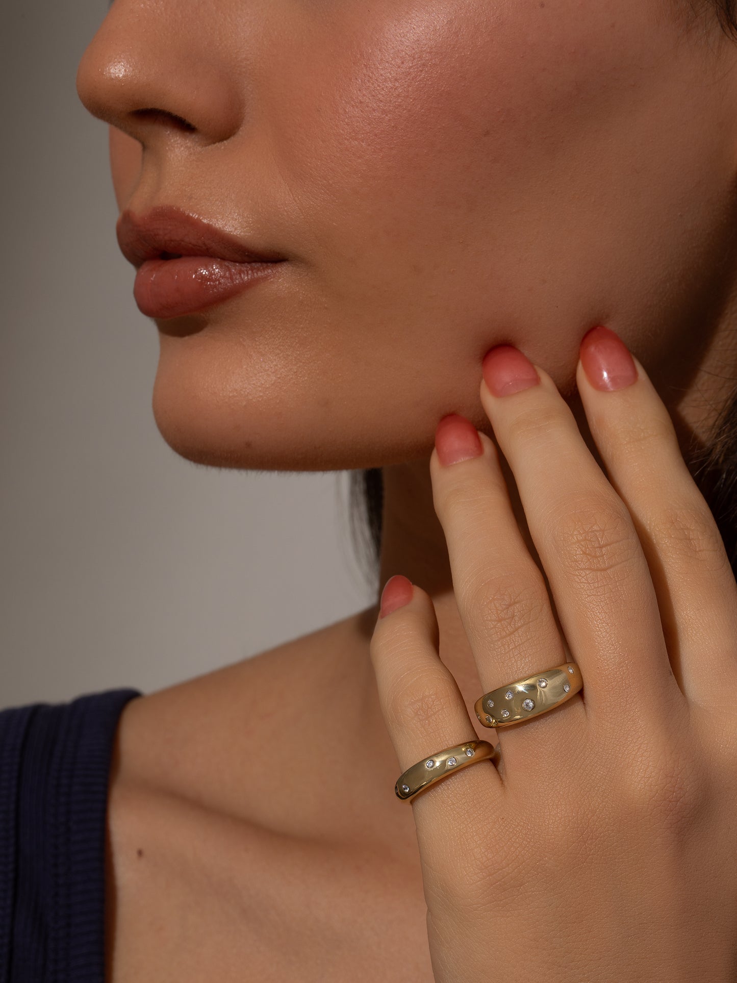 Cosmos Ring Stack (Set of 2) | Gold | Model Image | Uncommon James