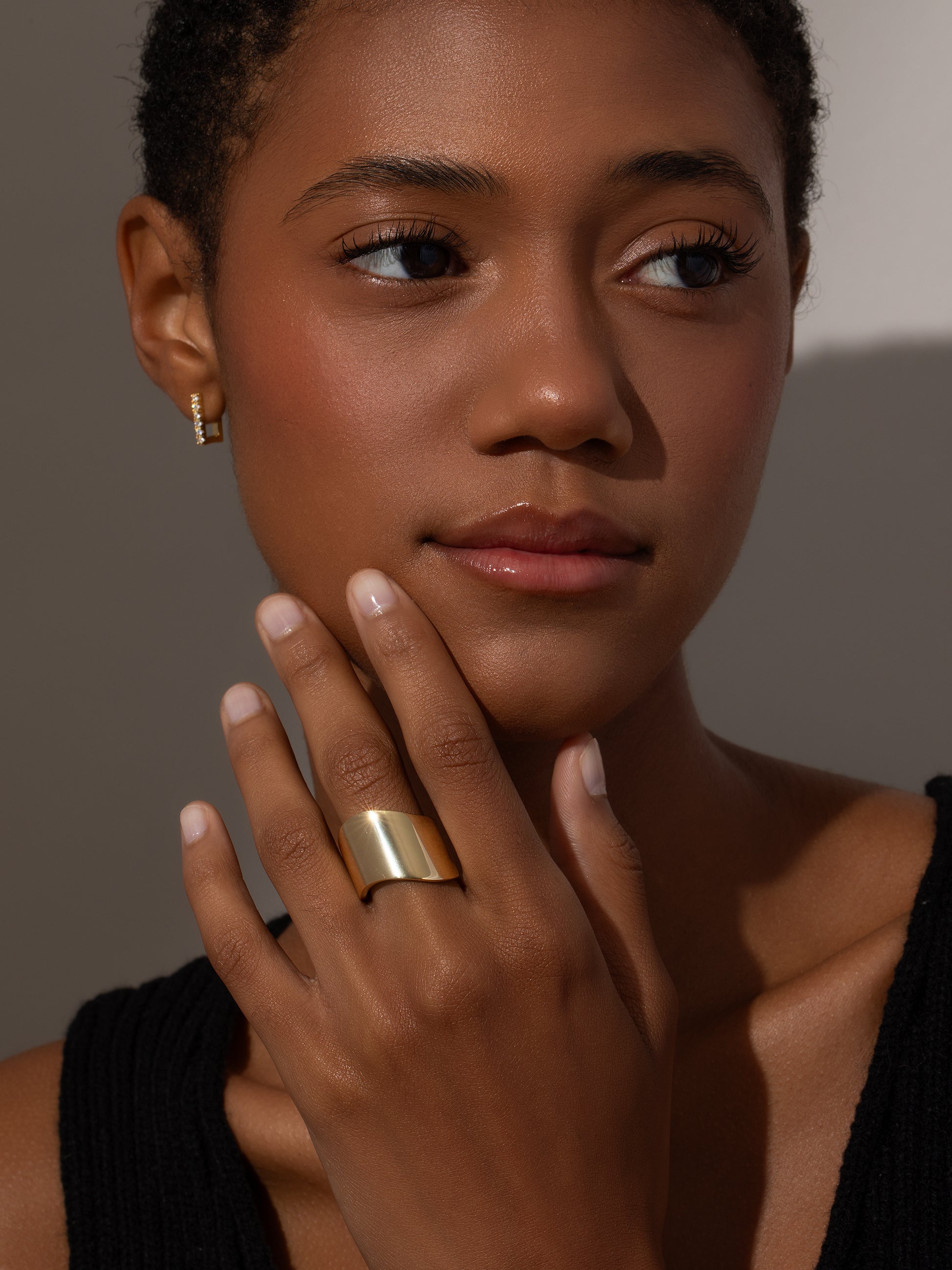 Rave Statement Ring | Gold | Model Image | Uncommon James