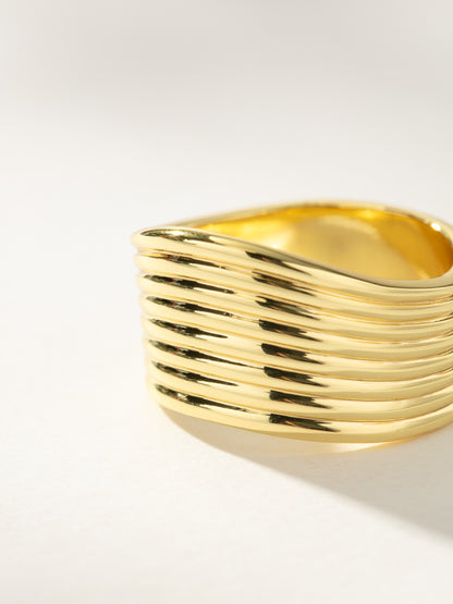 ["Royalty Statement Ring ", " Gold ", " Product Image ", " Uncommon James"]