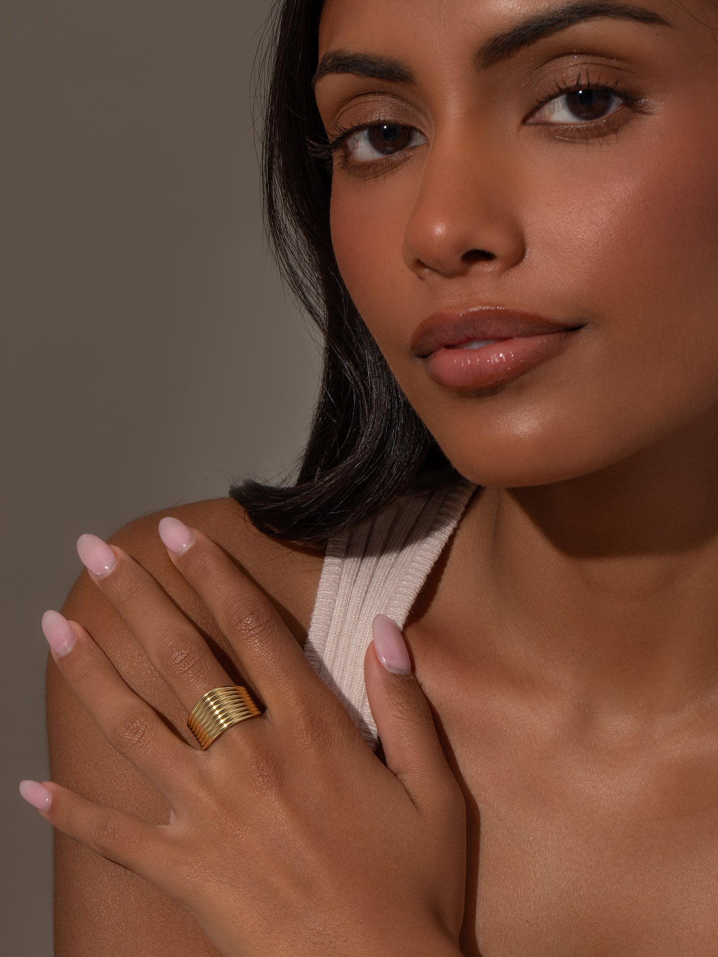 Royalty Statement Ring | Gold | Model Image | Uncommon James