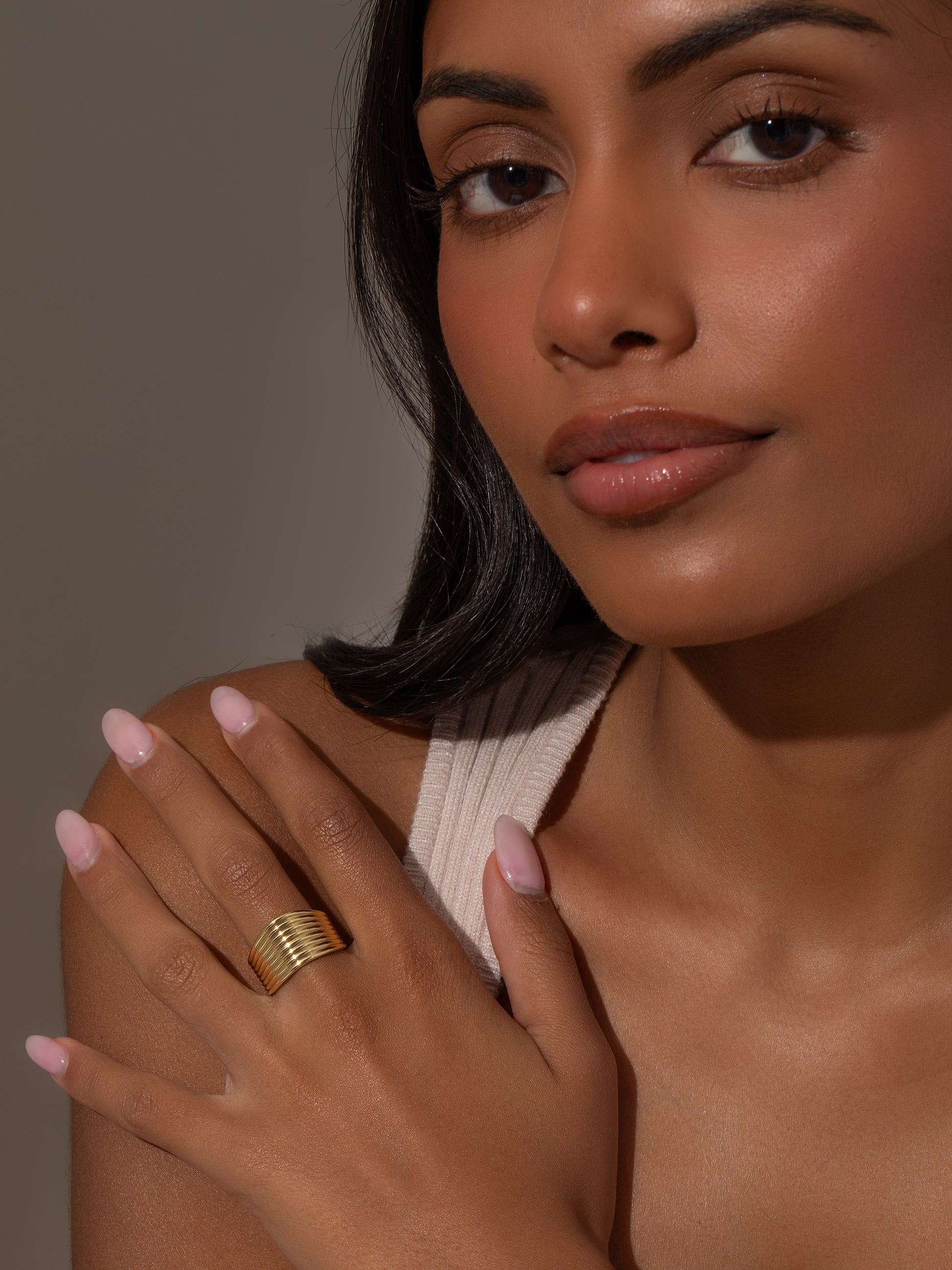 Royalty Statement Ring | Gold | Model Image | Uncommon James