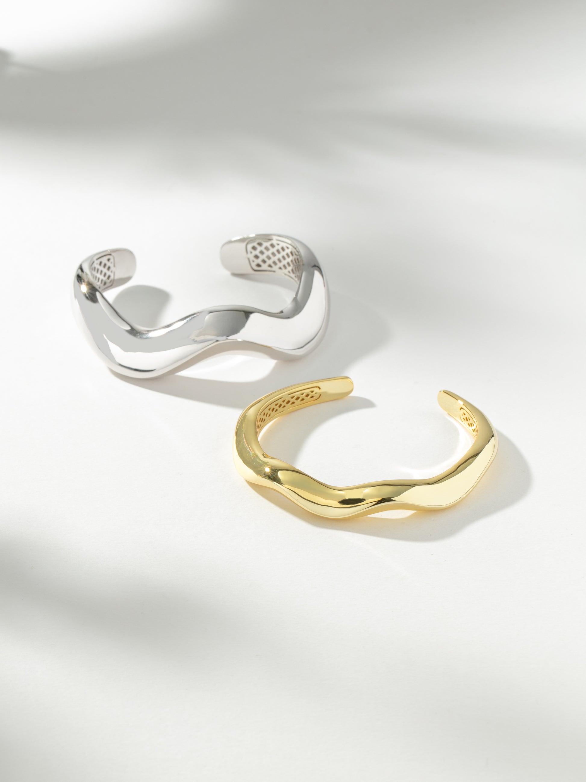 Mixed Metal Wavy Cuff Bracelet (Set of 2) | Mixed | Product Image | Uncommon James