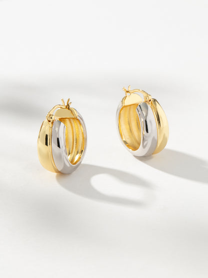 ["Mixed Metal Dome Hoop Earrings ", " Mixed ", " Product Image ", " Uncommon James"]