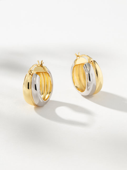 Mixed Metal Dome Hoop Earrings | Mixed | Product Image | Uncommon James